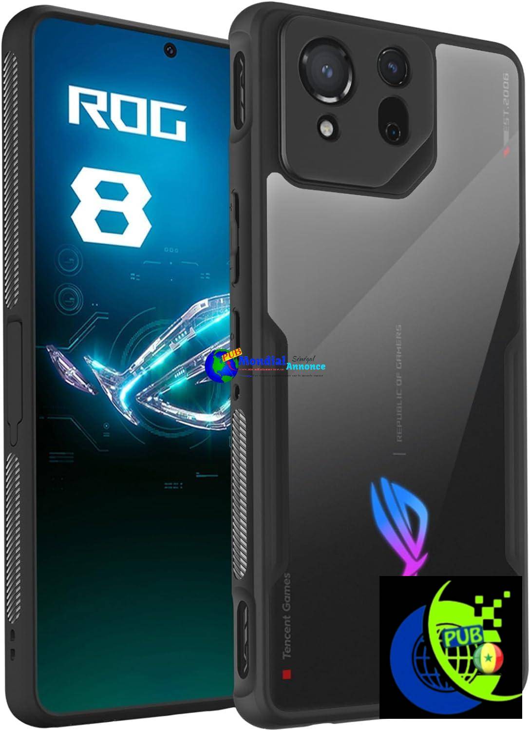 HikerClub Coque pour ROG Phone 8/8 Pro (2024), Non Jaune Cristal Clair Robuste PC Anti Empreintes Digitales Téléphone Antichoc Coque ROG 8, Cristal