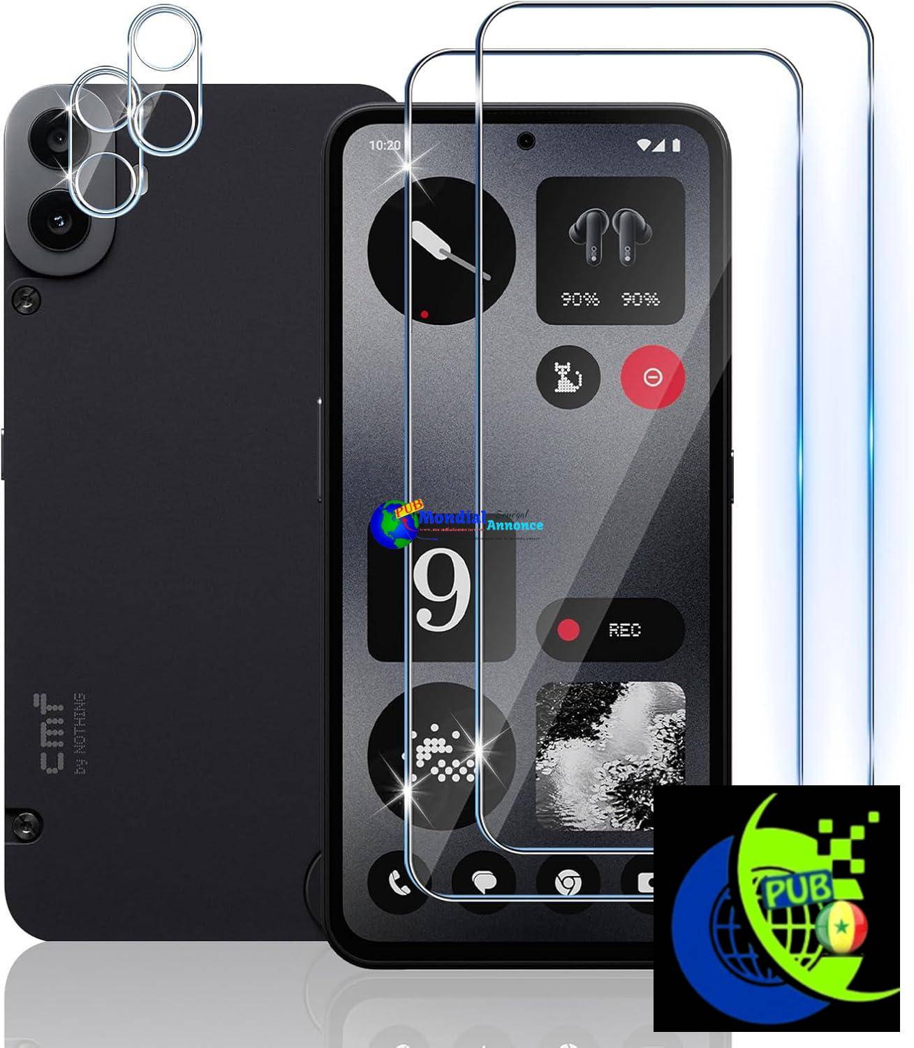Mayfun Verre Trempé pour Nothing CMF Phone 1, [2+2 Pièces] Protecteurs d’écran et 3D Caméra Arrière Protecteur, 9H Dureté, Anti-Rayures Sans Bulles HD Film Vitre Protection écran