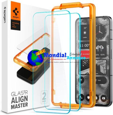 Spigen AlignMaster – Verre Trempé Nothing Phone (2) |  Résistant aux Rayures, Protection 9H & Installation Facile