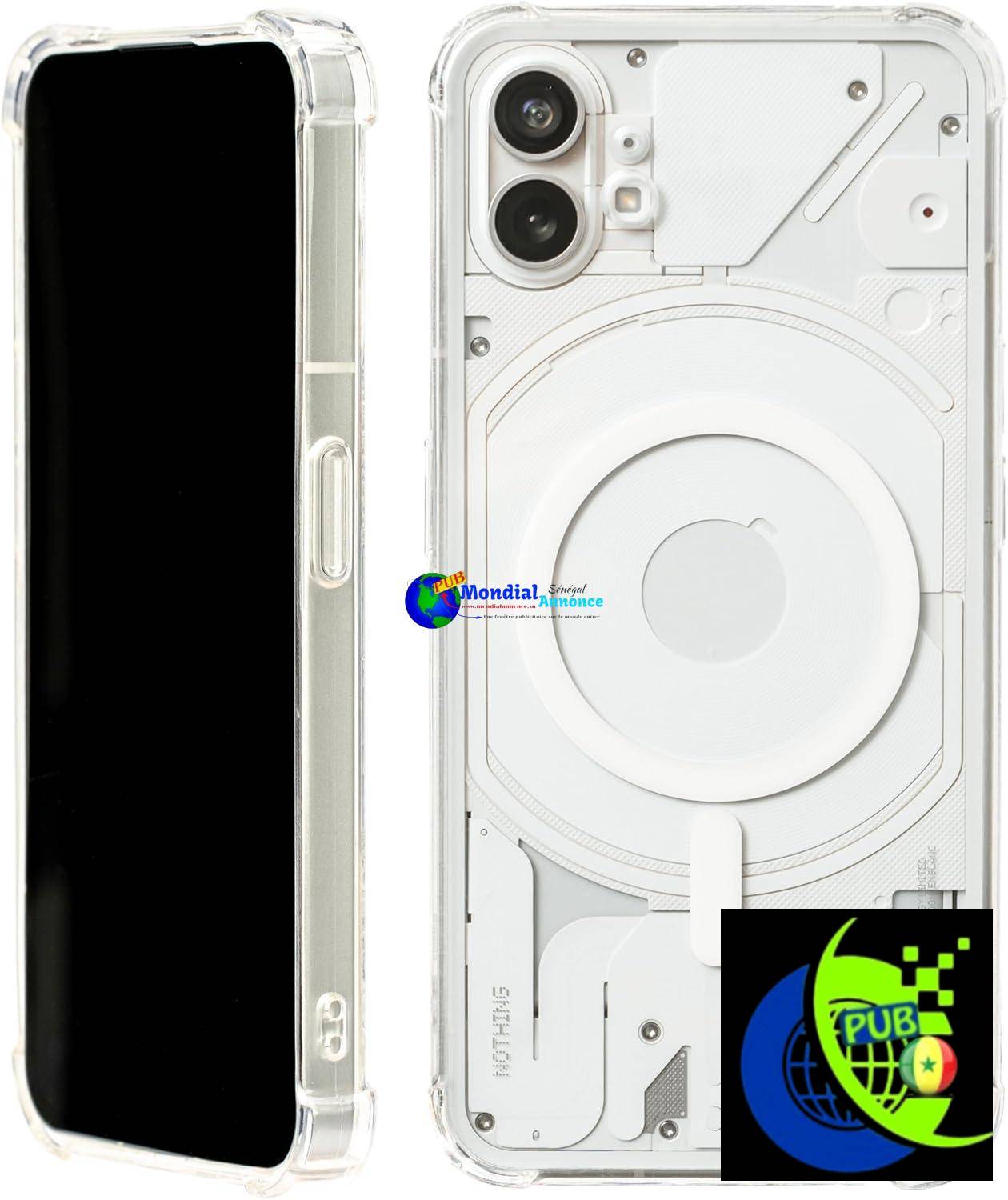 JProtect Coque de protection magnétique pour Nothing Phone 1 pour Magsafe – Résistante aux chocs – 1 – Transparente – Coque transparente pour Nothing Phone 1 – Aimant