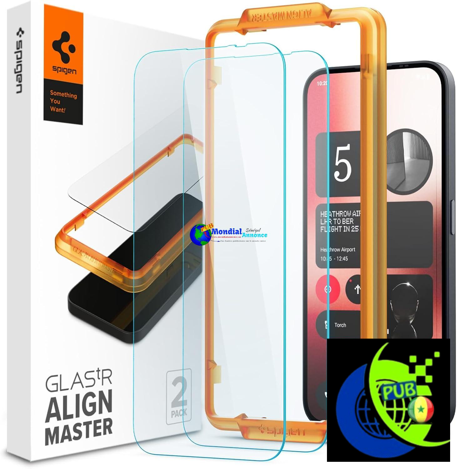 Spigen AlignMaster Verre Trempé pour Nothing Phone (2a) Plus, Nothing Phone (2a), 2 Pièces, Installation Facile, Dureté 9H, Résistant aux Rayures