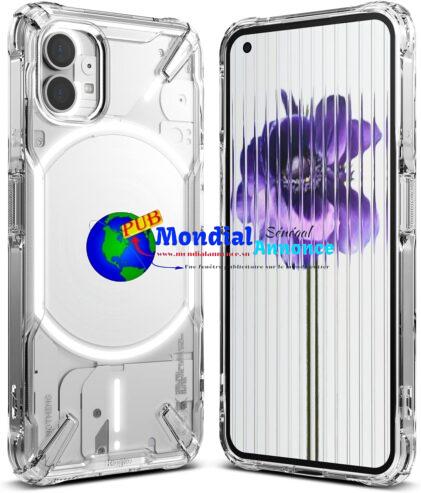 Ringke Coque Compatible avec Nothing Phone (1) [Fusion-X] Transparent Antichoc Protection [Militaire Défense] Résistant aux Rayures Polycarbonate Rigide TPU Bumper Coque Nothing Phone (1) – Clear