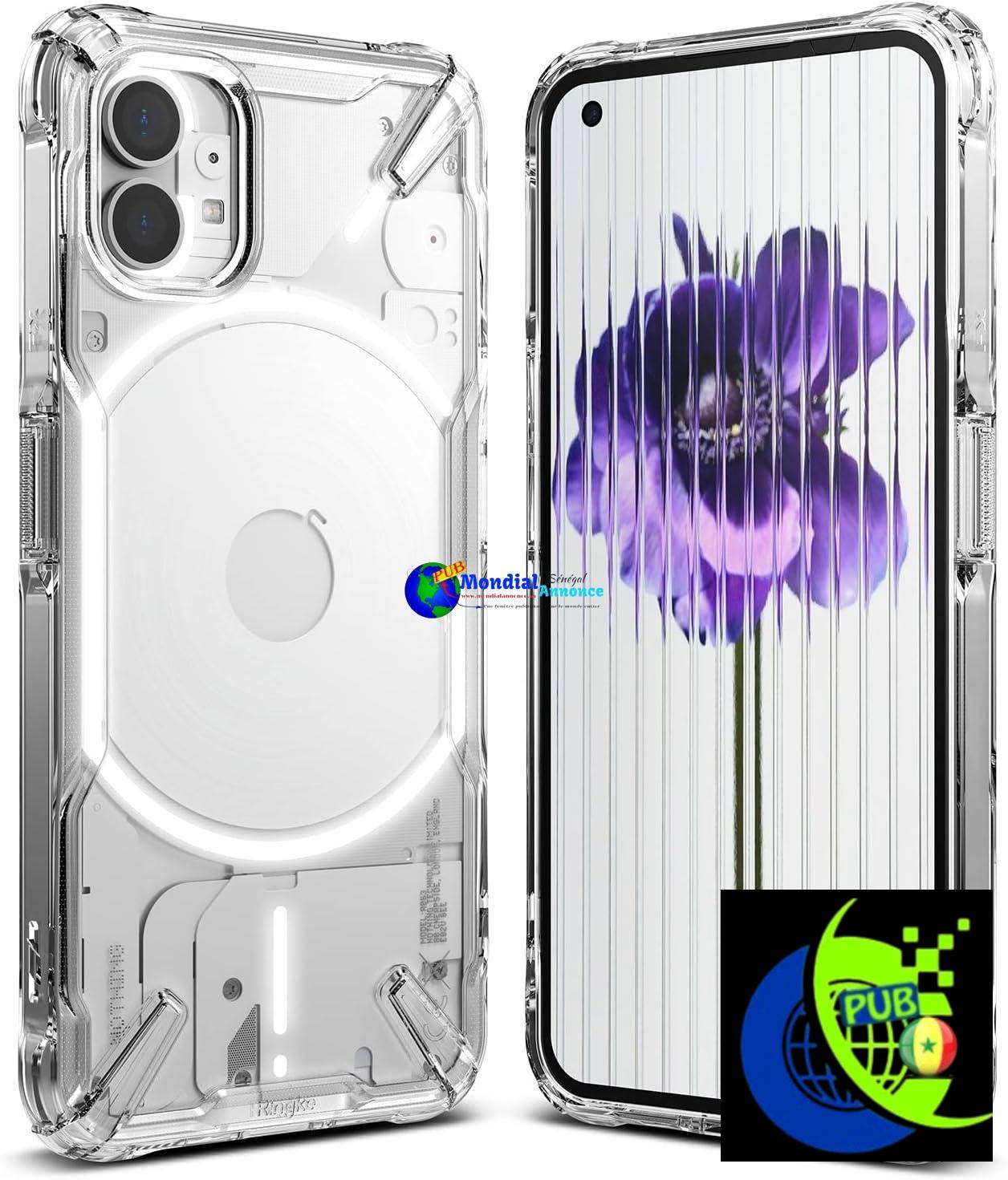 Ringke Coque Compatible avec Nothing Phone (1) [Fusion-X] Transparent Antichoc Protection [Militaire Défense] Résistant aux Rayures Polycarbonate Rigide TPU Bumper Coque Nothing Phone (1) – Clear