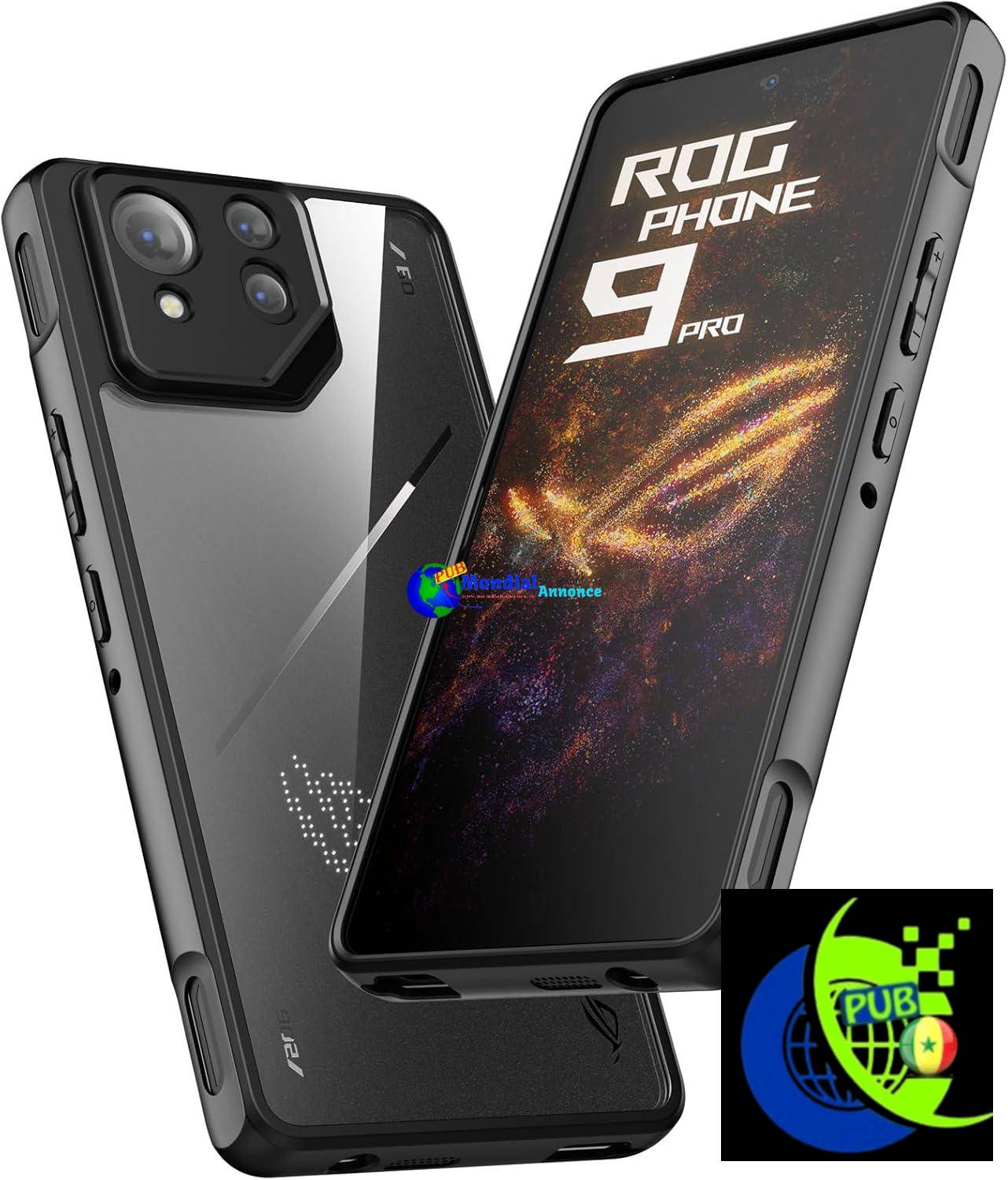 Foluu Coque Transparente pour ASUS ROG Phone 9/9 Pro, Dos en PC Rigide et Pare-Chocs en TPU Souple Coque de Protection Antichoc Fine pour ASUS ROG Phone 9/9 Pro 2024