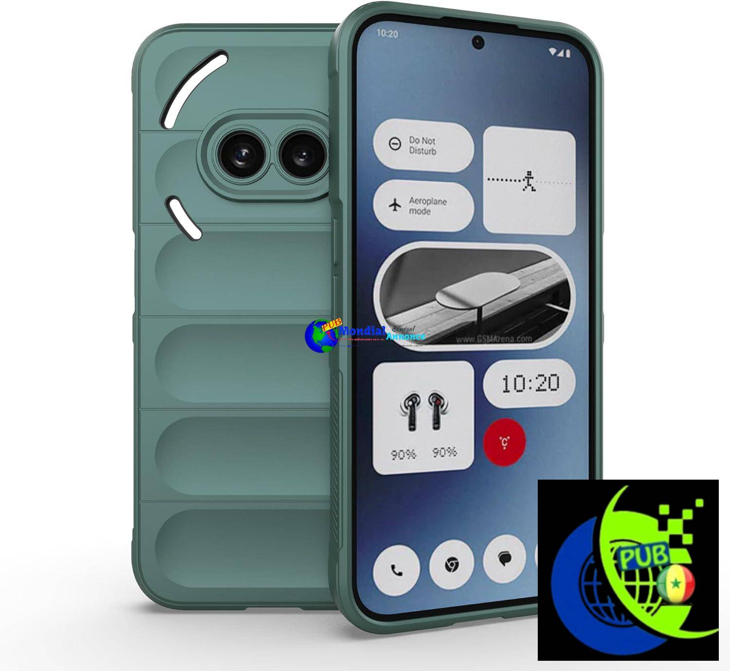 ESTH® Coque Silicone Liquide pour Nothing Phone (2a) (Vert) avec Protection Anti-germes et Doublure Douce en Microfibre, Housse Full Body Protection Étui Antichoc
