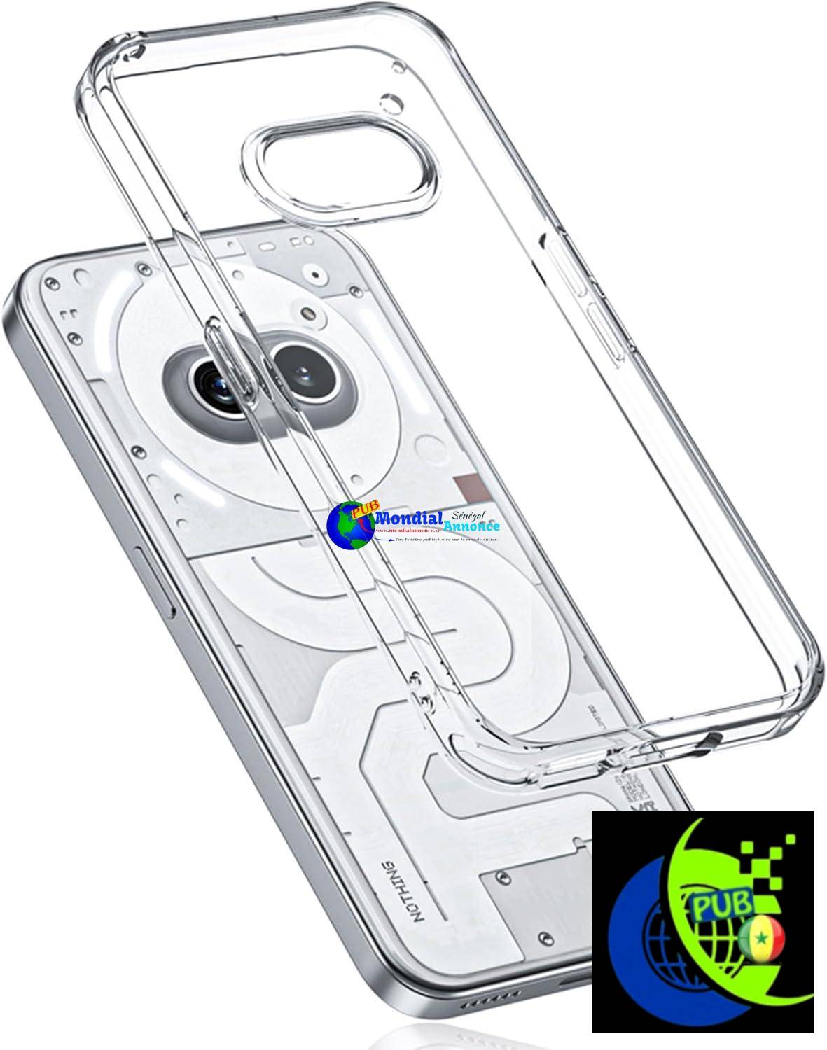 ESTH® Coque pour Nothing Phone (2a)/Nothing Phone (2a) Plus, Housse Antichoc Ultra Mince, Coque Arrière Transparente pour PC, Étui avec Bord en TPU Souple, Transparent