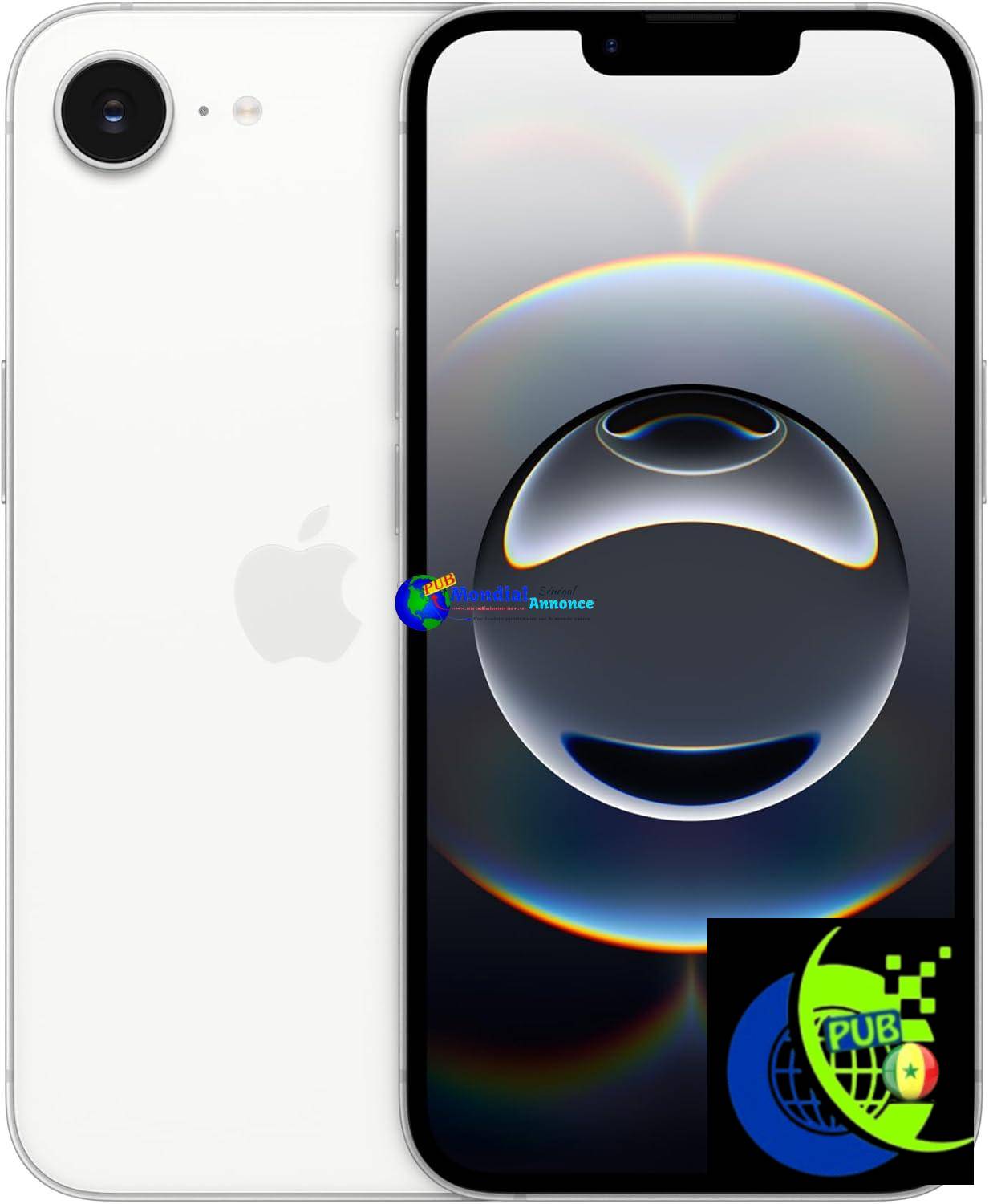 Apple iPhone 16e 128 Go : Conçu pour Apple Intelligence, Puce A18, Autonomie de Taille, Caméra Fusion 48 Mpx, Écran Super Retina XDR de 6,1 Pouces; Blanc