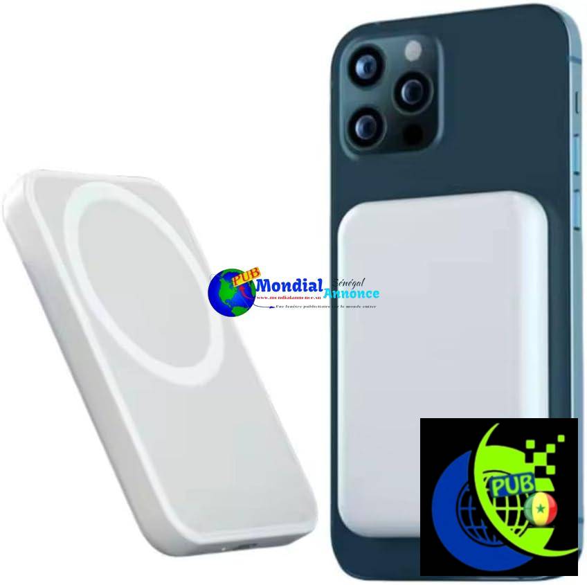 Batterie Externe 5000mAh Magnetic Power Bank, Banque d’alimentation sans Fil magnétique Chargeur Portable Charge Rapid Compatible avec iPhone 16 15 14 13 12 11 X