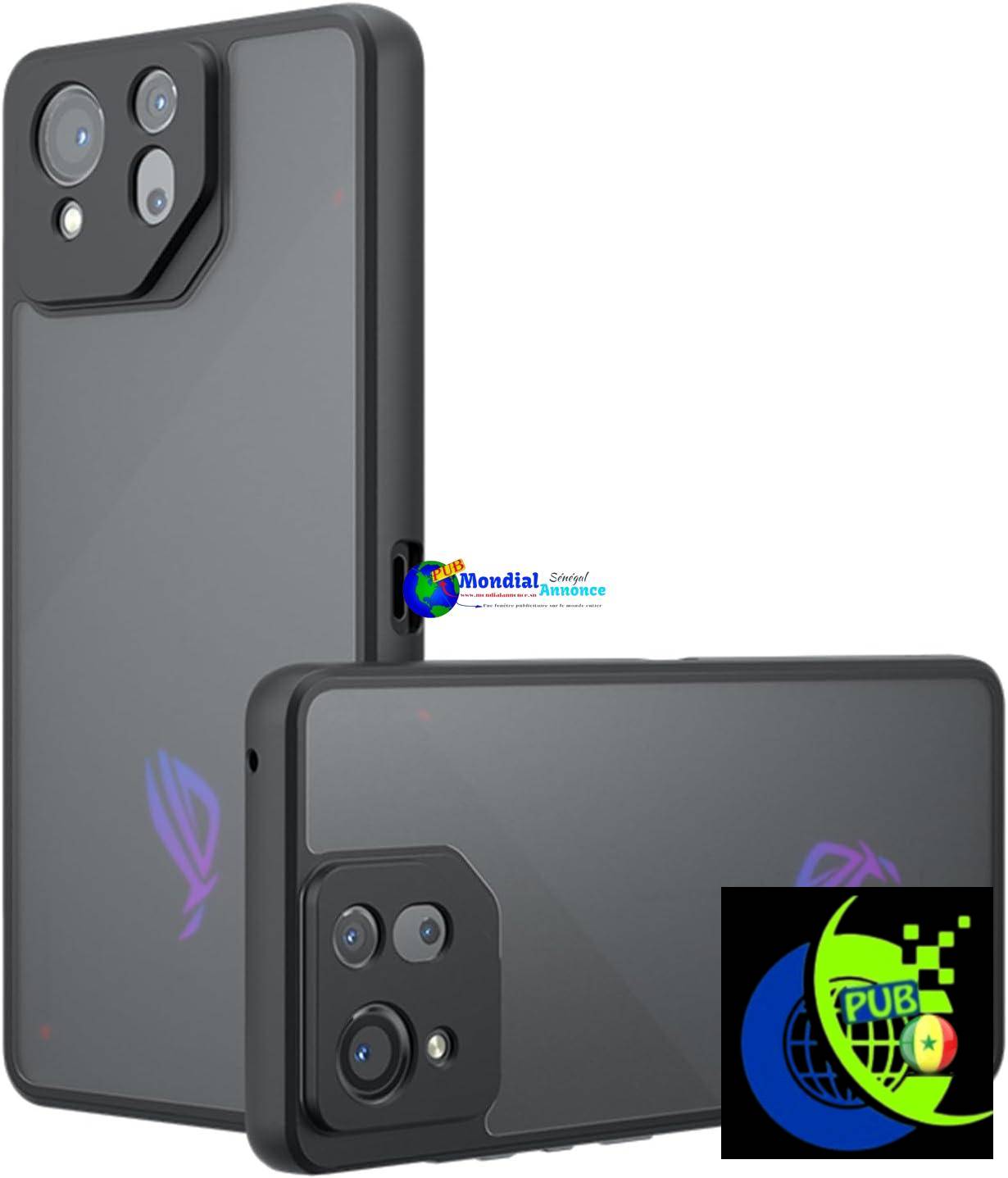 KNOXS Coque pour ASUS ROG Phone 8 Pro/Phone 8, Étui Translucide Givré [Jamais Jaune] TPU+PC Antichoc Bumper Housse,Léger ASUS ROG Phone 8 Pro/Phone 8 Coque (Noir Givré)