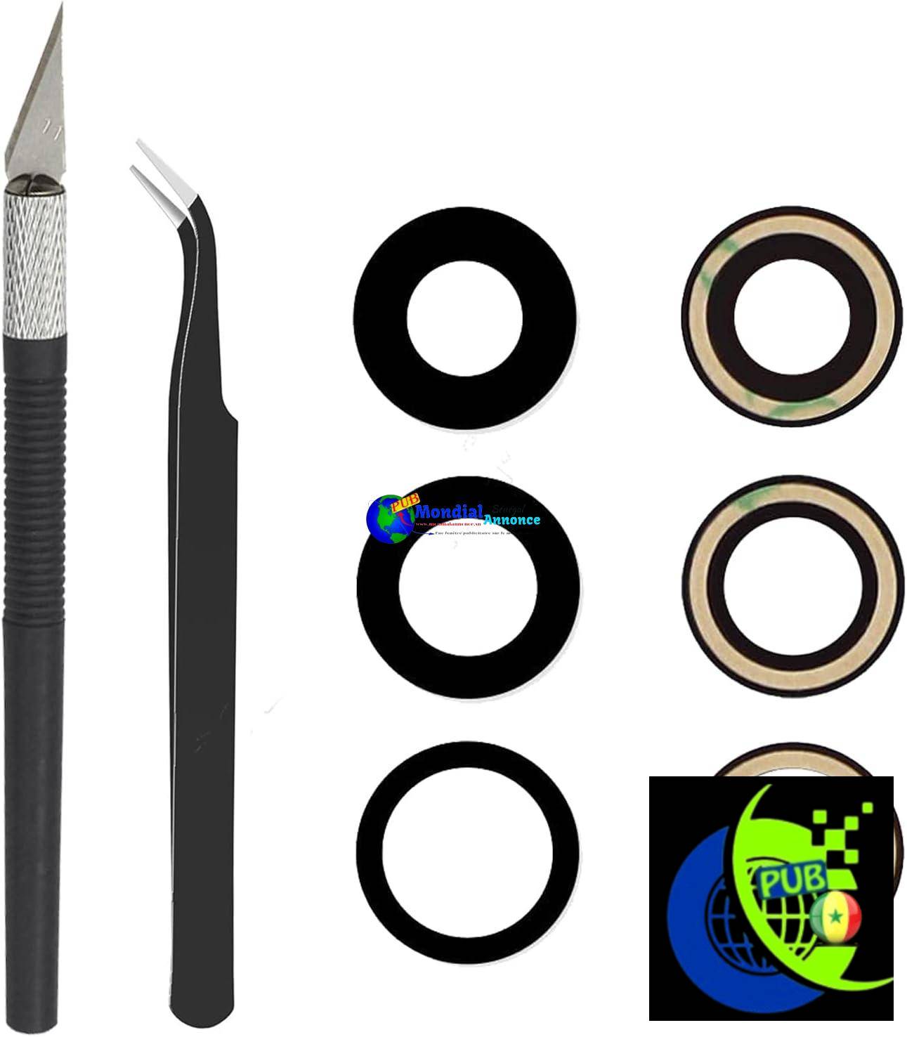Cemobile Lentille de rechange d’origine pour caméra arrière iPhone 13 Pro et iPhone 13 Pro Max avec adhésif pré-installé et kit d’outils de réparation