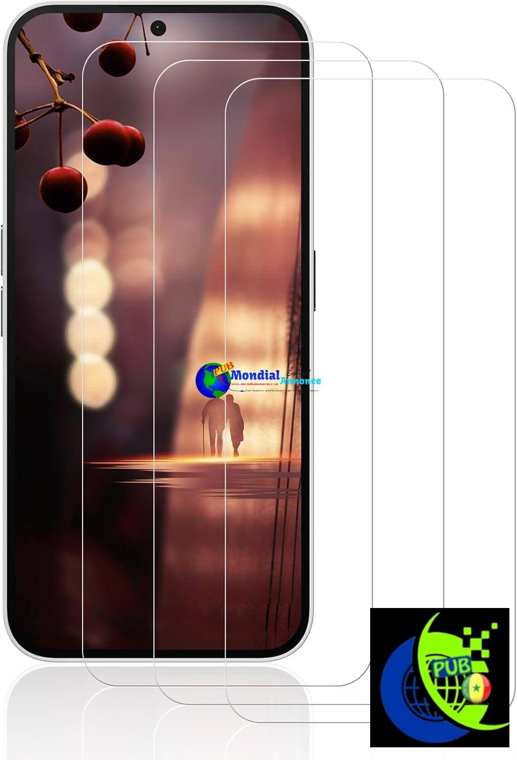 Beukei Vitre Protection pour Nothing Phone 2a Verre Trempé, 3 Pièces Protege Ecran [Dureté 9H][Ultra HD Claire][Anti Rayures] Ecran Protection