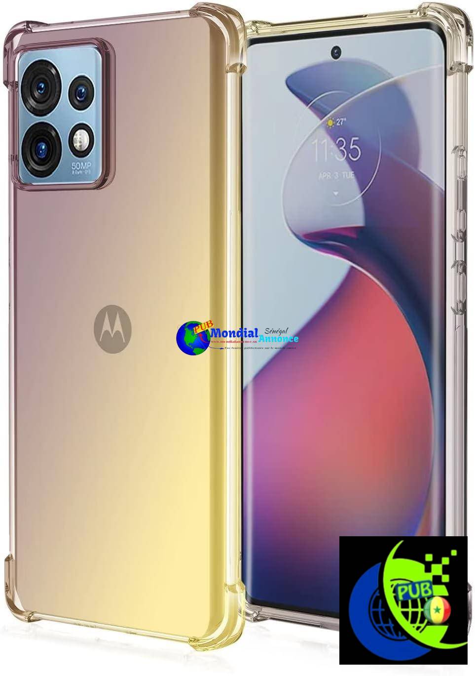 Topme Coque pour Motorola Moto ThinkPhone/Lenovo ThinkPhone (6.6″ inches), Étui de Téléphone Portable en Silicone TPU Souple avec Dégradé de Couleur Transparent – Or Noir
