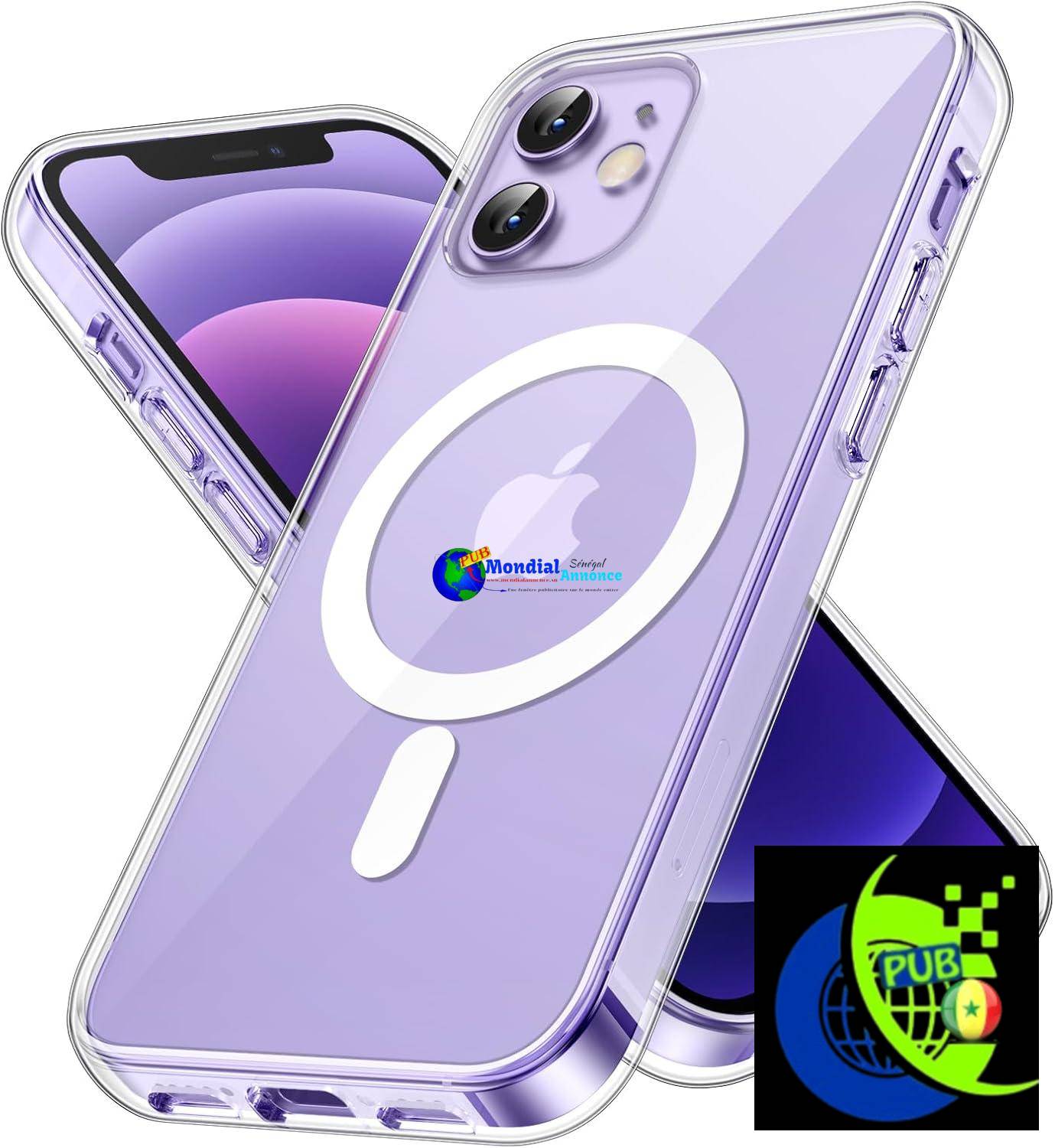 JETech Coque Magnétique pour iPhone 12 Mini 5,4 Pouces Compatible avec MagSafe Recharge sans Fil, Étui Housse de Téléphone Antichoc, Dos Transparente Anti-Rayures (Transparente)