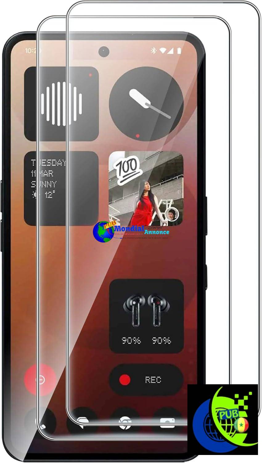 FDHYFGDY 2 Pièces Film de Protection pour Nothing Phone 3a/3a Pro Verre Trempé, Dureté 9H, Protecteur d’écran HD pour Nothing Phone 3a/Nothing Phone 3a Pro