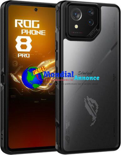 Cresee Coque ASUS ROG Phone 8 / ROG Phone 8 Pro, Étui Rigide Mat Translucide avec Bumper TPU Flexible Antichoc Housse de Protection Case pour ROG Phone 8/8 Pro, Noir