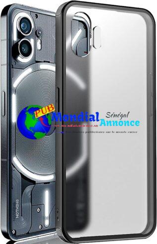 KNOXS Coque pour Nothing Phone 2, Étui Translucide Givré [Jamais Jaune] TPU+PC Antichoc Bumper Housse, Anti-Empreinte Léger Nothing Phone 2 Coque (Noir Givré)