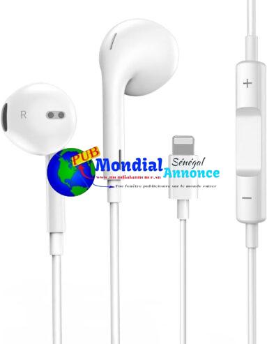 Ecouteurs pour iPhone [Certifié MFi Apple] Casque antibruit filaires stéréo HiFi, Écouteurs Intra-Auriculaires avec Micro et Contrôle du Volume Compatible avec iPhone 14 13 12 11 X SE 8 7 Series