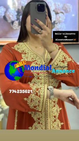 Abaya Brodée avec Perles Cristal trés chic disponible au 774235621