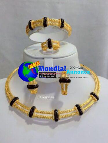 Bijoux Femme Collier, bracelet, bague Ensemble Ras-de-Cou – Pomi Italian Gold de18K dispo à Dakar