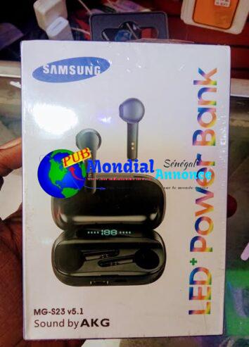 PROMO EXCLUSIVE ! Écouteurs sans Fil Samsung LED Power Bank – Son Puissant et Grande Autonomie