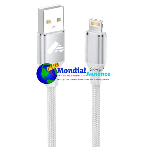 Chargeur iPhone, Cable iPhone 2M [Certifié MFi] Câble Lightning USB Nylon Tressé Fil Chargeur Charge Rapide Cordon pour iPhone 14 13 12 11 Pro/Pro Max, XS XR X 8 7 6 Se,iPad