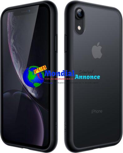 JETech Coque Mat pour iPhone XR 6,1 Pouces, Protection Antichoc Qualité Militaire, Étui Housse Arrière Translucide Givrée, Anti-Empreintes Digitales (Noir)