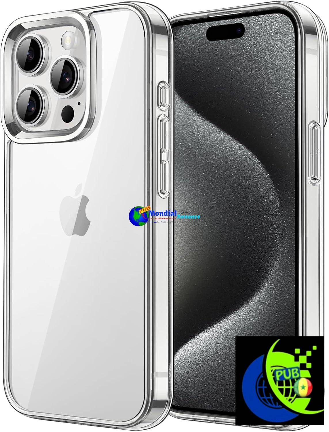 JETech Coque pour iPhone 15 Pro Max 6,7 Pouces, Anti-Jaunissement Étui de Protection Antichoc, Housse Anti-Rayures Dos Transparente (Transparente)