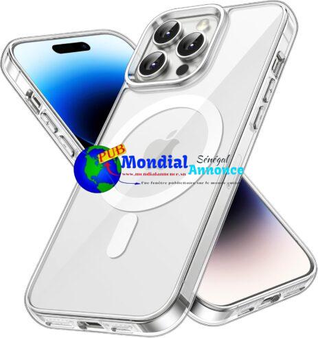 JETech Coque Magnétique pour iPhone 14 Pro 6,1 Pouces Compatible avec MagSafe Recharge sans Fil, Étui Housse de Téléphone Antichoc, Dos Transparente Anti-Rayures (Transparente)