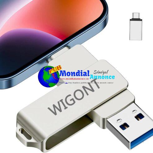 WIGONT Clé USB 128 Go, Cle USB pour iphone pour Sauvegarder Plus de Photos et de Vidéos, Clé pour i0S/iPad/PC/Type C, Belle et Durable Cle pour iPhone. Aucune Application Requise.