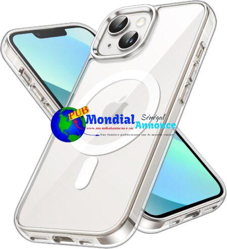 JETech Coque Magnétique pour iPhone 13 Mini 5,4 Pouces Compatible avec MagSafe Recharge sans Fil, Étui Housse de Téléphone Antichoc, Dos Transparente Anti-Rayures (Transparente)