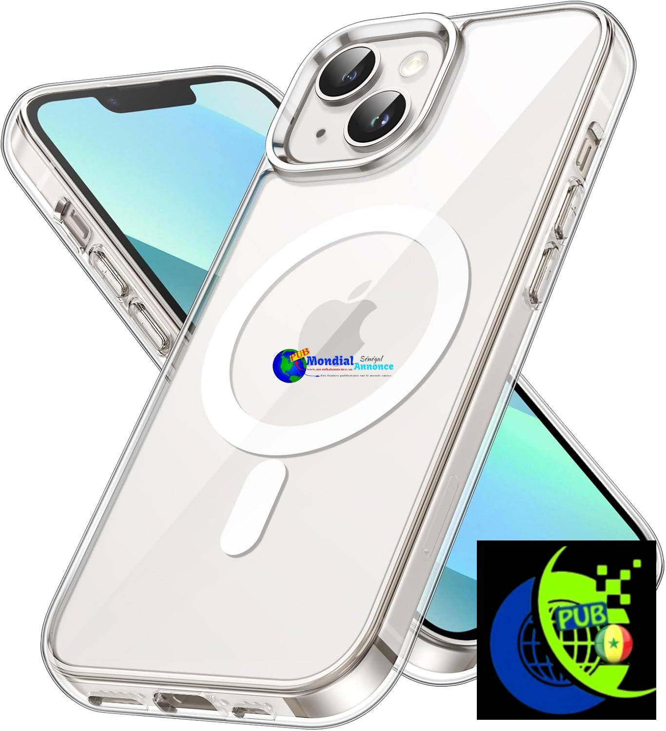 JETech Coque Magnétique pour iPhone 13 Mini 5,4 Pouces Compatible avec MagSafe Recharge sans Fil, Étui Housse de Téléphone Antichoc, Dos Transparente Anti-Rayures (Transparente)
