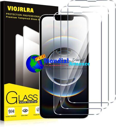 Viojrlra Verre Trempé [3 Pièces] Pour Apple iPhone 16e, Dureté 9H Film Protection écran, Ultra Résistant Vitre Protecteur, Clarté HD, sans Bulles, Anti-Rayures