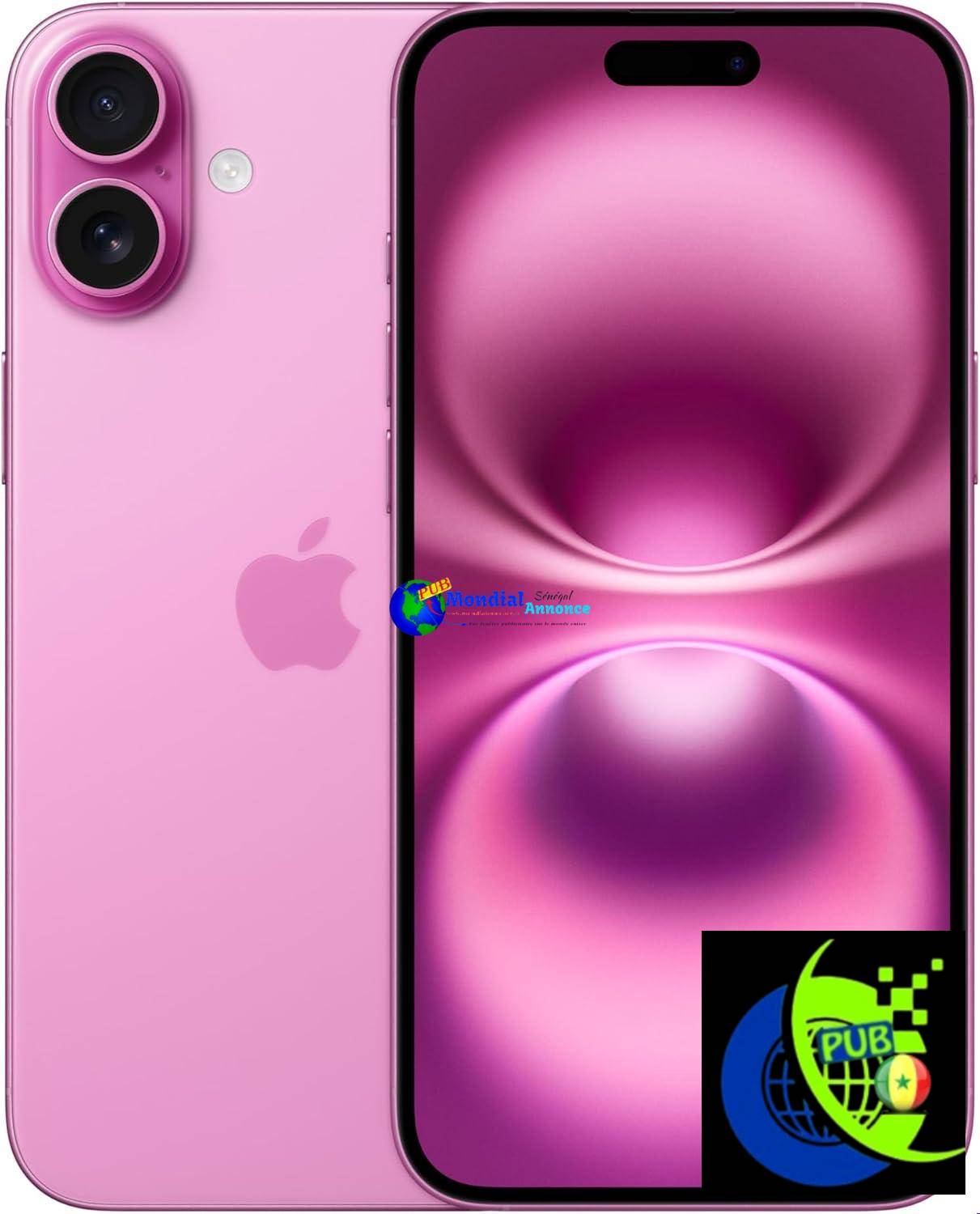 Apple iPhone 16 Plus (128 Go) – Couleur Rose – Neuf et Original