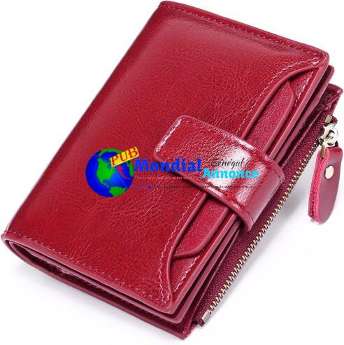 SENDEFN Portefeuille Femme Cuir Porte Monnaie Femme Fermeture Eclaire, Portefeuille et Porte Carte Femme RFID Blocage