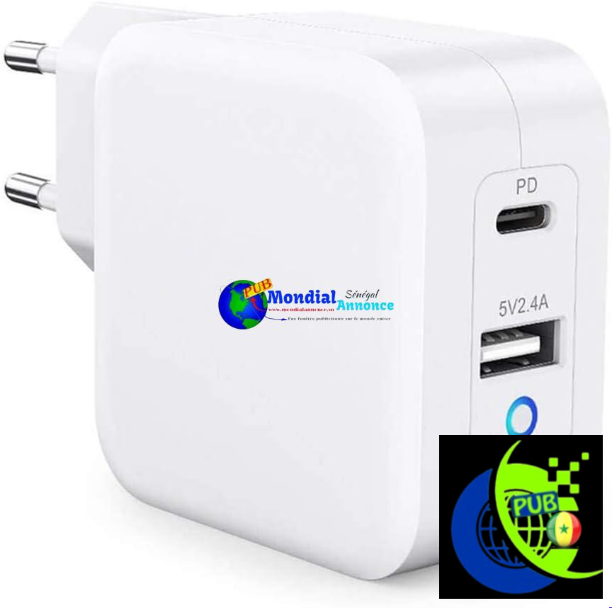 Chargeur Mural 65W GaN USB-C + USB-A – Ultra-Rapide et Compact