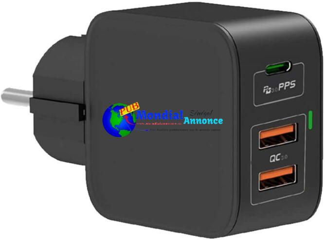 New Net Chargeur mural USB C 65 W Power Delivery Type C avec GaN Tech Chargeur mural USB pour Mac Book i Phone 11/11 Pro/Pro Max/XS Pixel Nintendo Switch ECC.