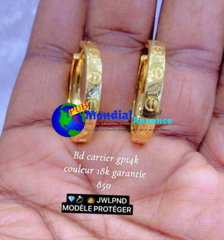 BOUCLES D’OREILLES PLAQUÈ OR GARANTIE