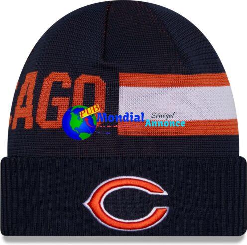 Bonnet en Tricot New Era Chicago Bears NFL 2024 Sideline Tech – Bleu Marine
