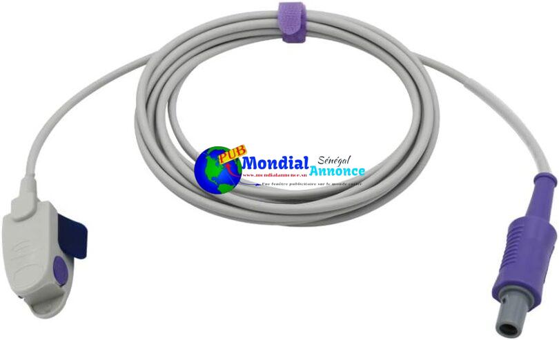 Sonde SpO2 Pédiatrique Clip Sino-k Solaris/New Tech – Connecteur 6 Broches (Compatible)