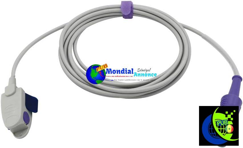 Sonde SpO2 Pédiatrique Clip Sino-k Solaris/New Tech – Connecteur 6 Broches (Compatible)