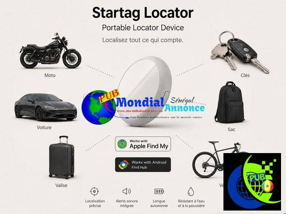 StarTag Locator – Traceur GPS Intelligent pour Clés, Moto, Voiture et Vélo