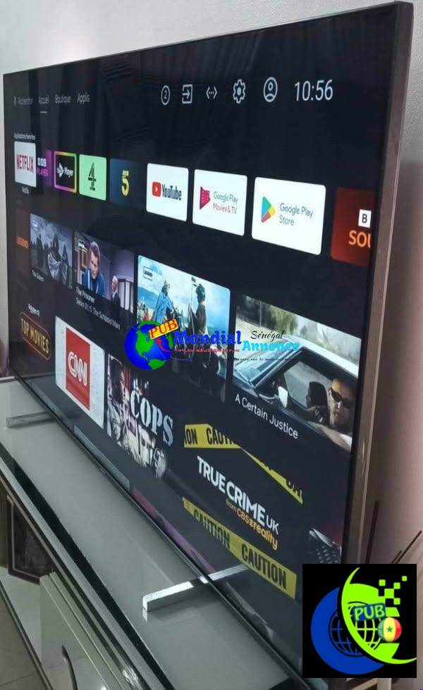 Télévision Android Philips 62 pouces Ultra Slim, Sans Bordure et Ultra Connectée