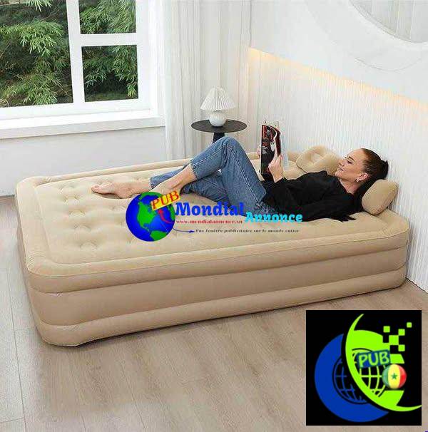 PROMO Matelas Gonflable 2 Places avec Pompe Électrique