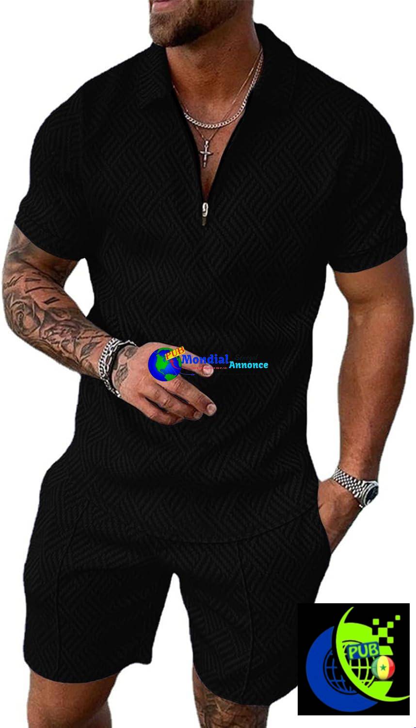 Ensemble 2 pièces homme Fastkoala – Tenue d’été, survêtement, style vacances à la plage