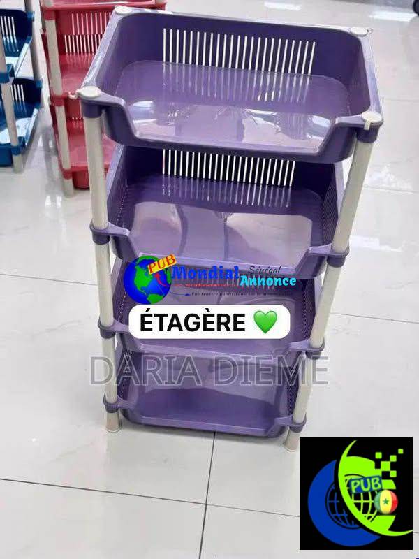 Étagère de rangement en plastique