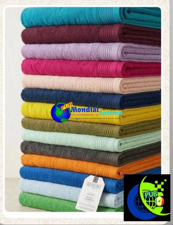 Serviettes en coton grand modèle – Douces, absorbantes et de qualité à 3 500 FCFA