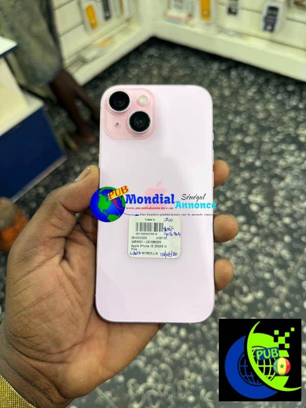 iPhone 15 simple 256 Go, Écran Apple d’origine, Batterie 100 % – Échange Possible