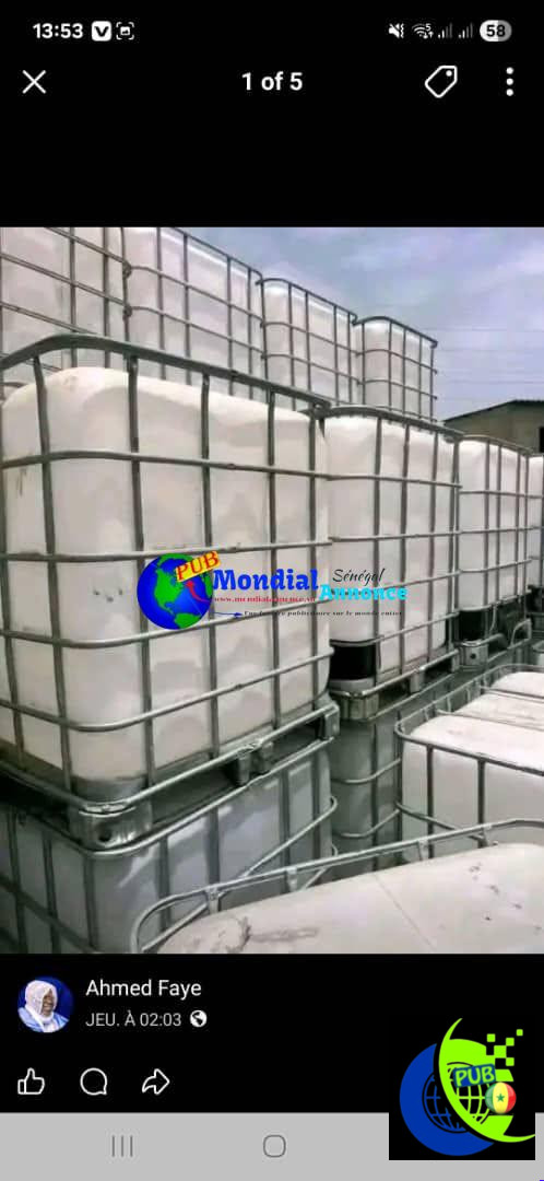 Réservoir d’eau DS disponible – Contact WhatsApp Sénégal