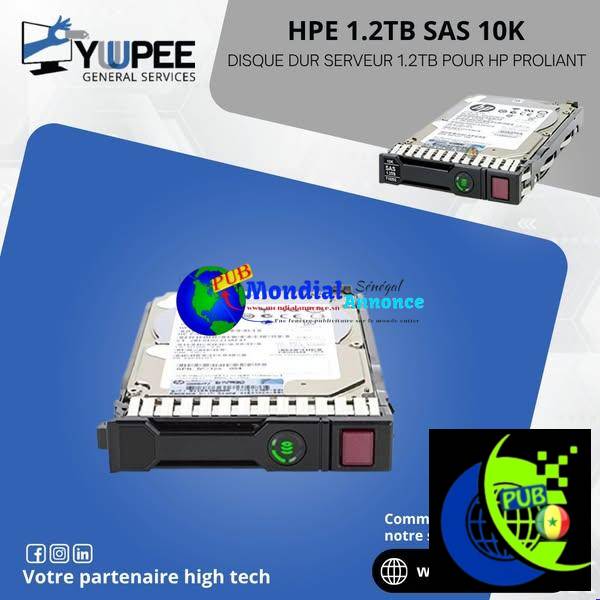 💾 HPE 1.2TB SAS 10K – Disque Dur Serveur