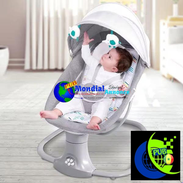 Balançoire électrique pour bébé avec télécommande, musique et transat confortable